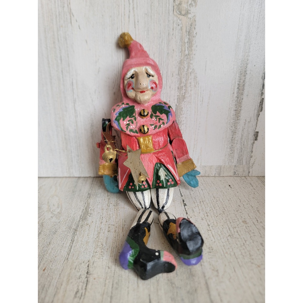 House of hatten Vintage jester elf jointed ornament Xmas star unique